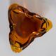 Artistic orange glass bowl ashtray, mid-century crystal, Italy, 1970s.