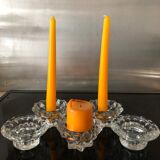 Set of 5 glass candlesticks