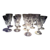 Set of 12 baccarat crystal water glasses carcassonne model