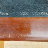 Black leather desk with extensions