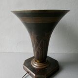 Art Deco cornet lamp, signed A Ducobu, narcissus