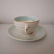 Set of 6 coffee cups with Lunéville saucers, Regency model