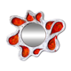 Stylized ceramic sun-shaped mirror, Vallauris