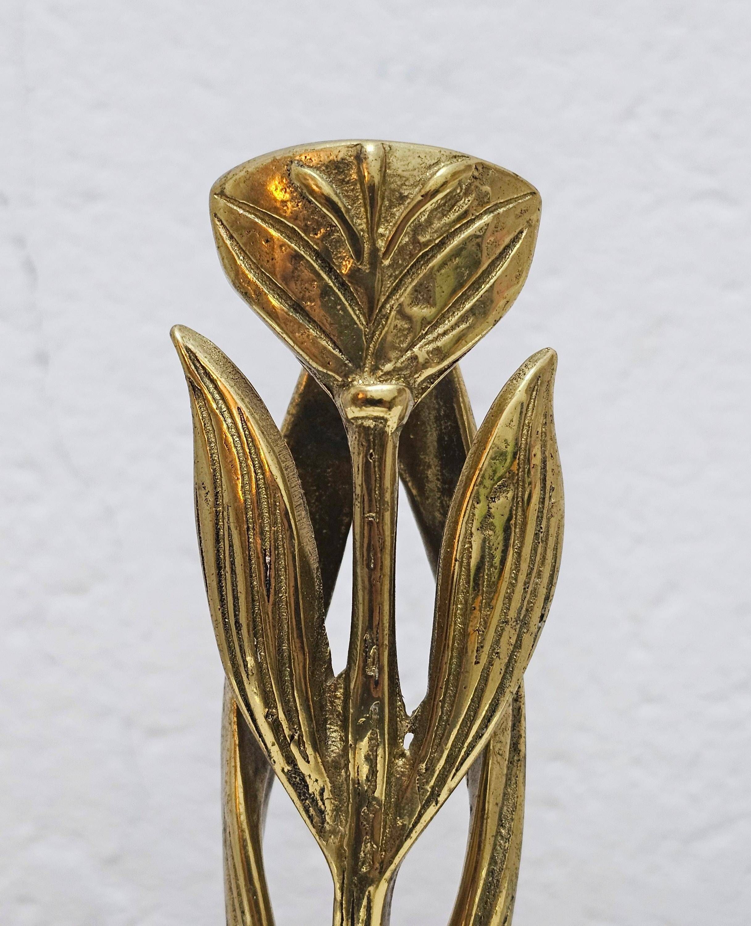 Brutalist Sculptural Candle Holder in the shape of an Iris by Heinz Goll 1960s