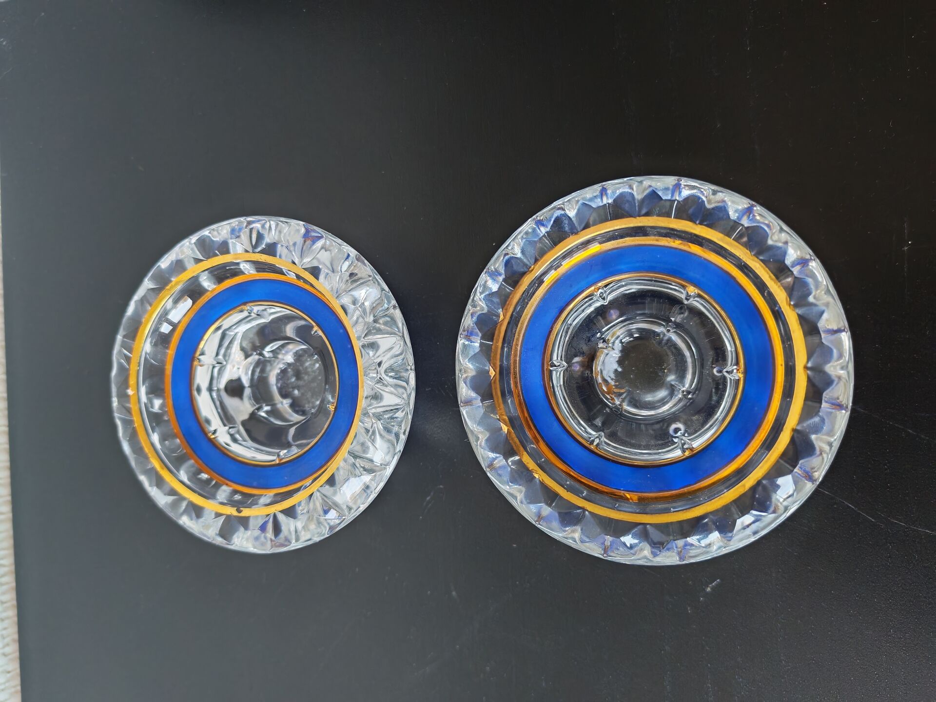 Pair of crystal candle holders, Cristal d'Arques model J. Durand 1980.