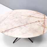 Vintage Coffee Table by Guglielmo Ulrich with an Oval Marble Top, Italy