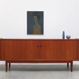 Buffet en teck danois avec portes tambour, années 1960.