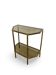 Table d'appoint italienne demi-hexagonale en laiton des années 1970.