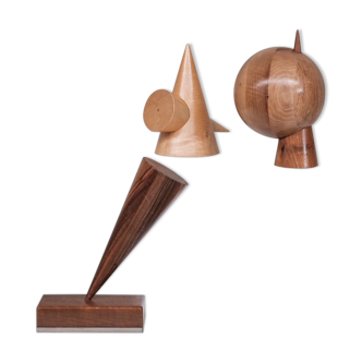 Mid-century geometric artist sculpture set