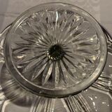 Pie dish and bubbled glass cakes on foot in excellent condition