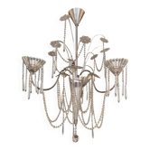 Lustre, crystal and silver-plated metal, Swedish neoclassicism