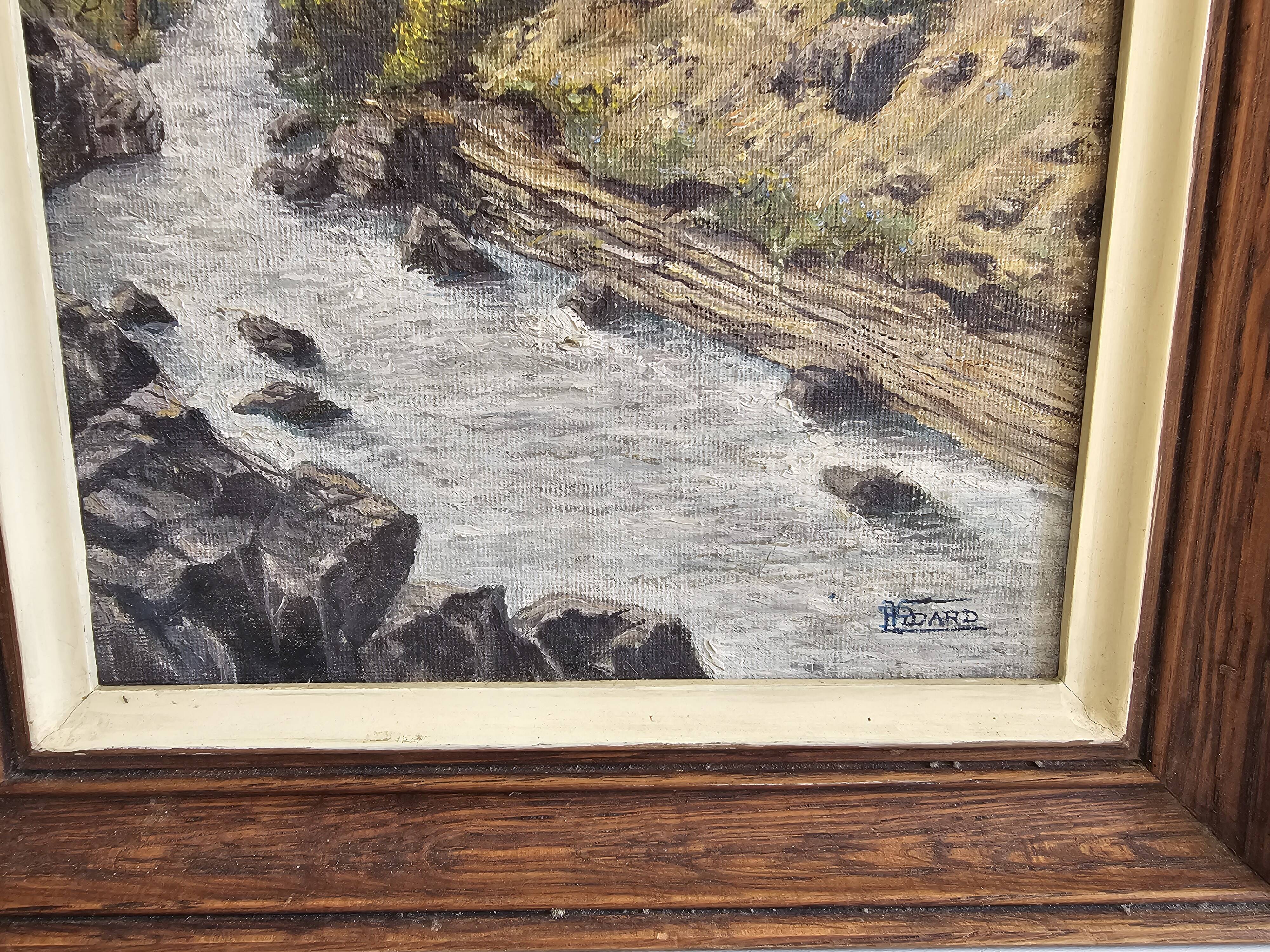 Oil on Canvas Painting Landscape Gorges of Queyras Hautes Alpes signed V Pida
