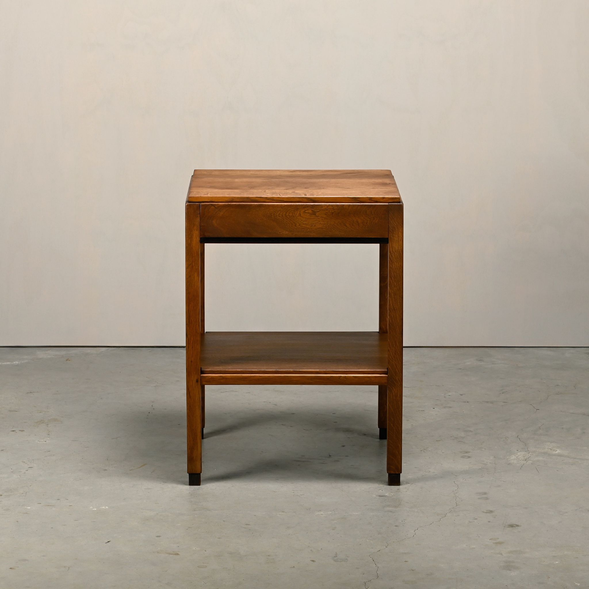 Dutch Modernist Art Deco Amsterdam School side table or bedside table Oak