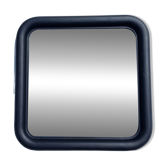 Large Art Deco mirror from the 1930s, solid wood half-moon frame, 80 x 80 cm.