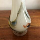 Vintage sticker vase flame opaline glass