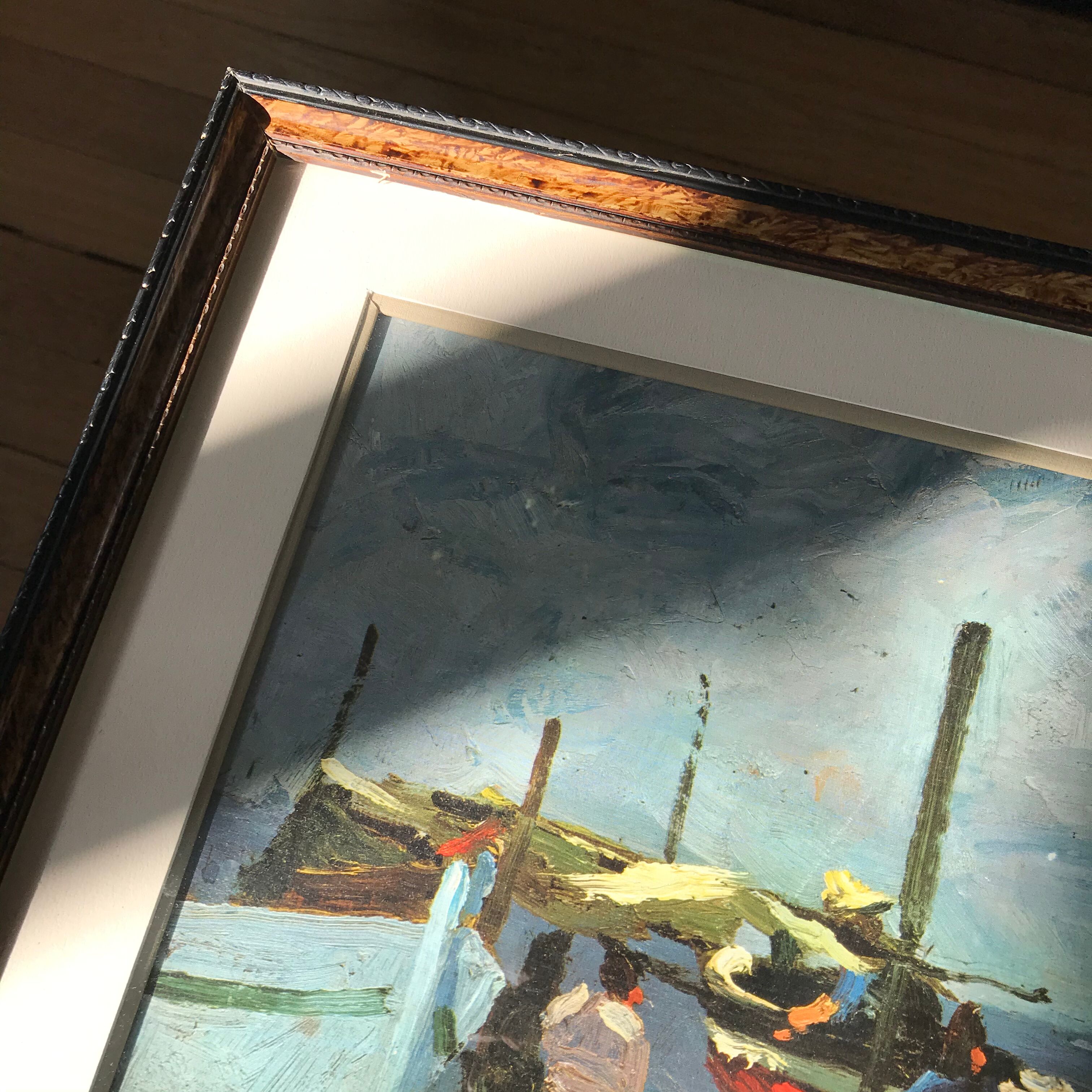 Tableau bateaux et pêcheurs