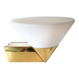 Brass and opaline wall lamp Limburg Germany 1970