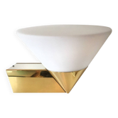 Brass and opaline wall lamp Limburg Germany 1970