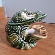Zoomorphic ceramic shrimp or crayfish ashtray