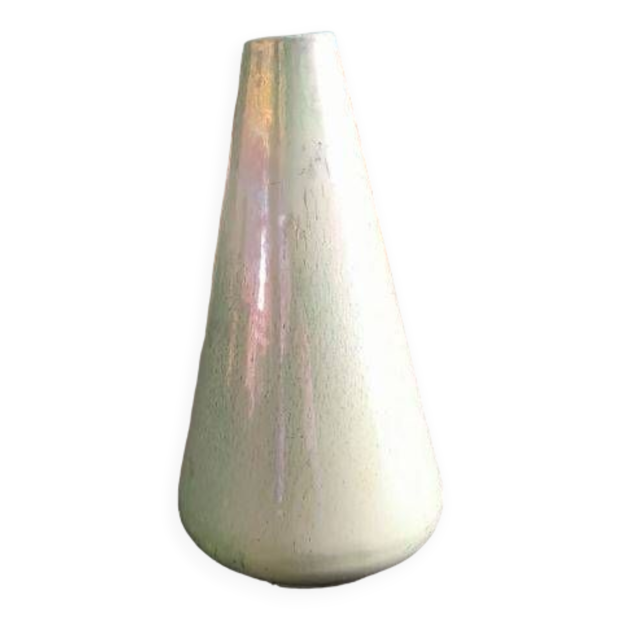 Rambervillers iridescent enameled stoneware vase (Vosges)