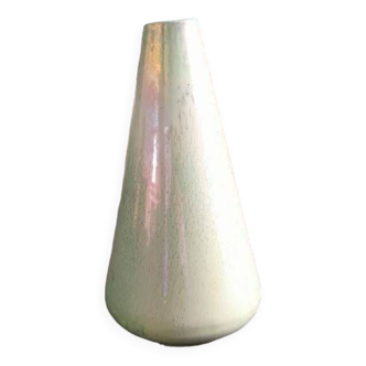 Rambervillers iridescent enameled stoneware vase (Vosges)