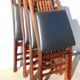 Folding chair in wood and leather, set of 4