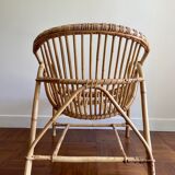 Rattan armchair shell 60s