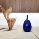 Large glazed ceramic art table lamp from Krösselbach, West-Germany, 1960s