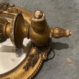 Italian gold gilded wooden mirror sconce, 1950s