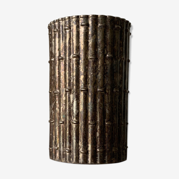 Vase argenté motif bambou vegetale