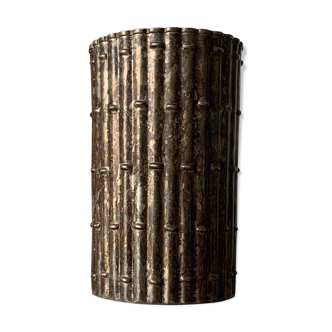 Silver vase bamboo pattern vegetale