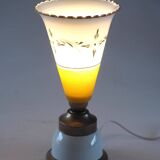 Vintage yellow and gold glass lamp