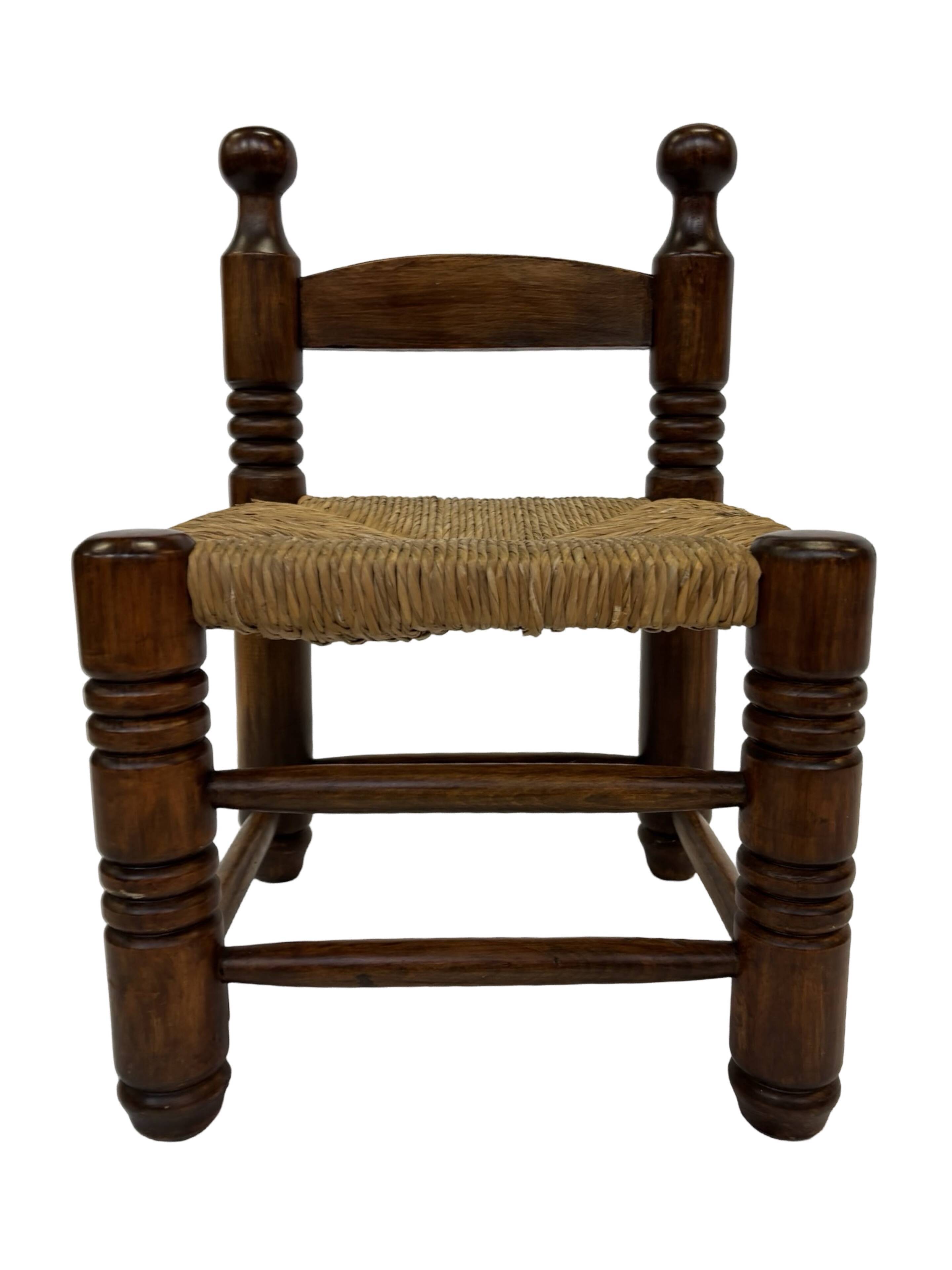 Vintage French wicker chair Charles Dudouyt Design