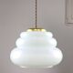 Mid-century italian brass and opaline cloud pendant lamp