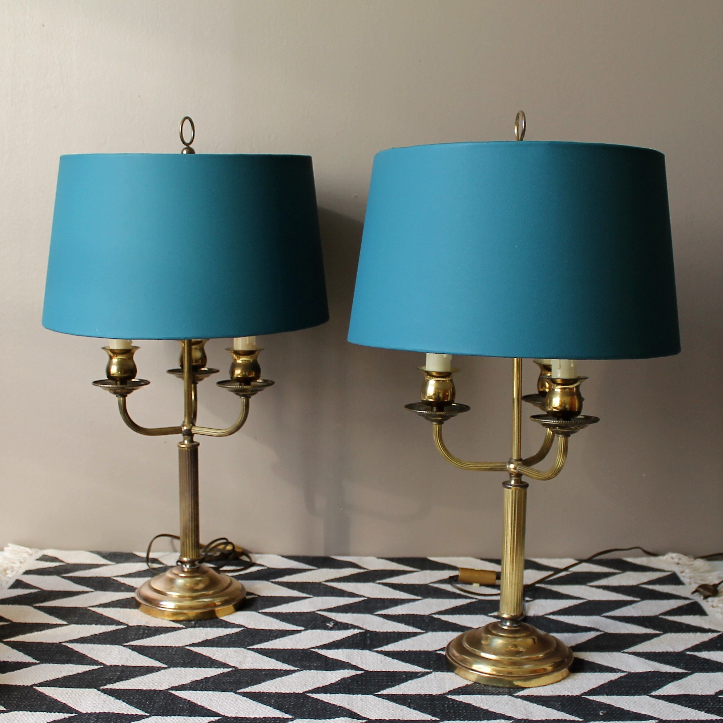 Paire de lampes bouillottes 19é style empire
