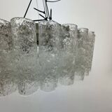 Glass Tubes Chandelier Flush mount from Doria Leuchten, 1960s