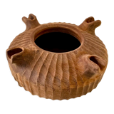 Empty pocket carved wooden cup folk art