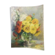 Oil on cardboard bouquet of flowers