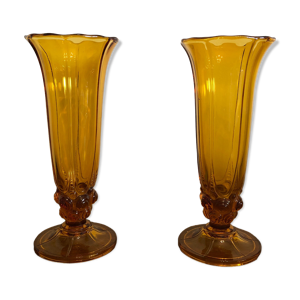 Duo de vases ambrés