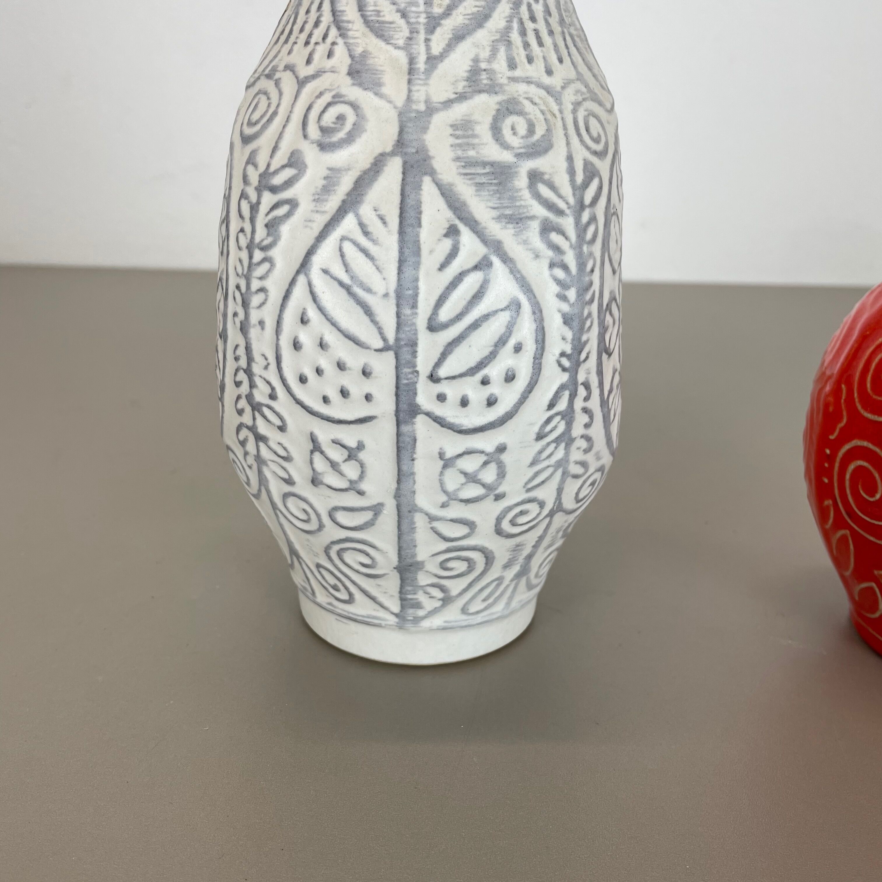 Set of 2 fat lava pottery vase made Bay Ceramics, Germany