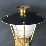 Pair of Sconces or Lanterns, Brass and Glass Maison Lunel, Mid-Century, France