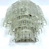 Pair of XL clear murano glass elements wall lamps produced in Italy during the 70s. Attributable to
