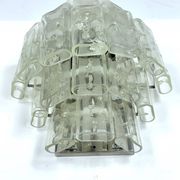 Pair of XL clear murano glass elements wall lamps produced in Italy during the 70s. Attributable to