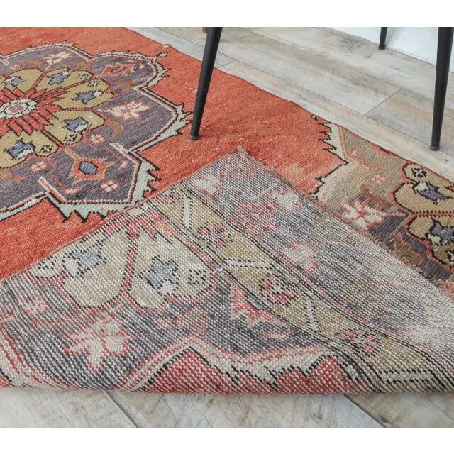 Couloir oriental turc vintage des années 1970, noué à la main, 83x352.