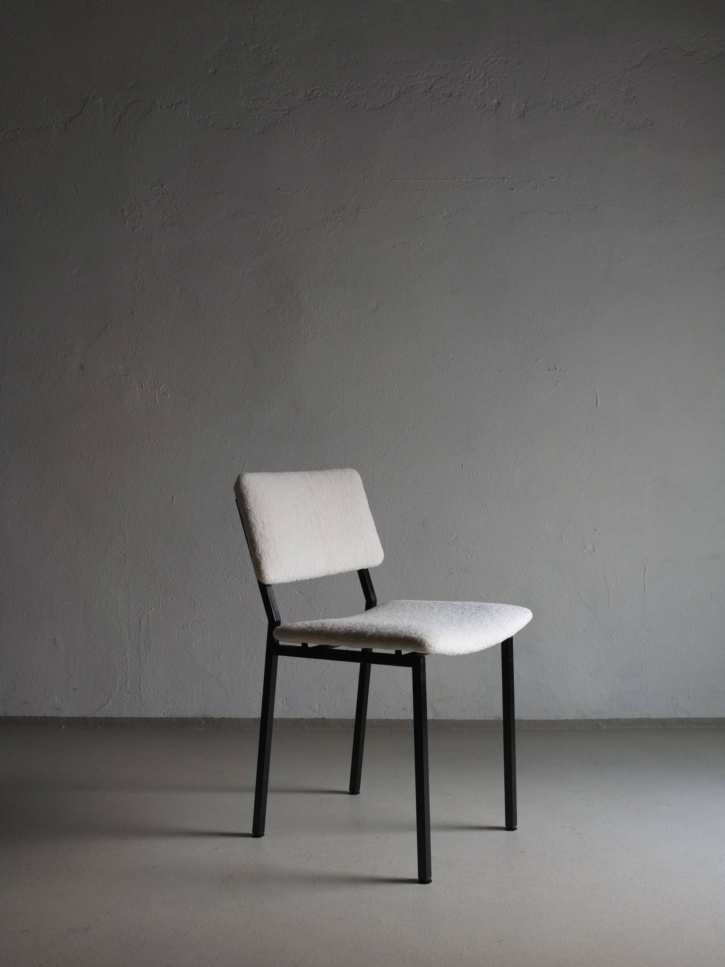 Black metal boucle chair | Kembo | Netherlands | 1960s