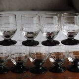 Set of 8 antique cut glass goblets