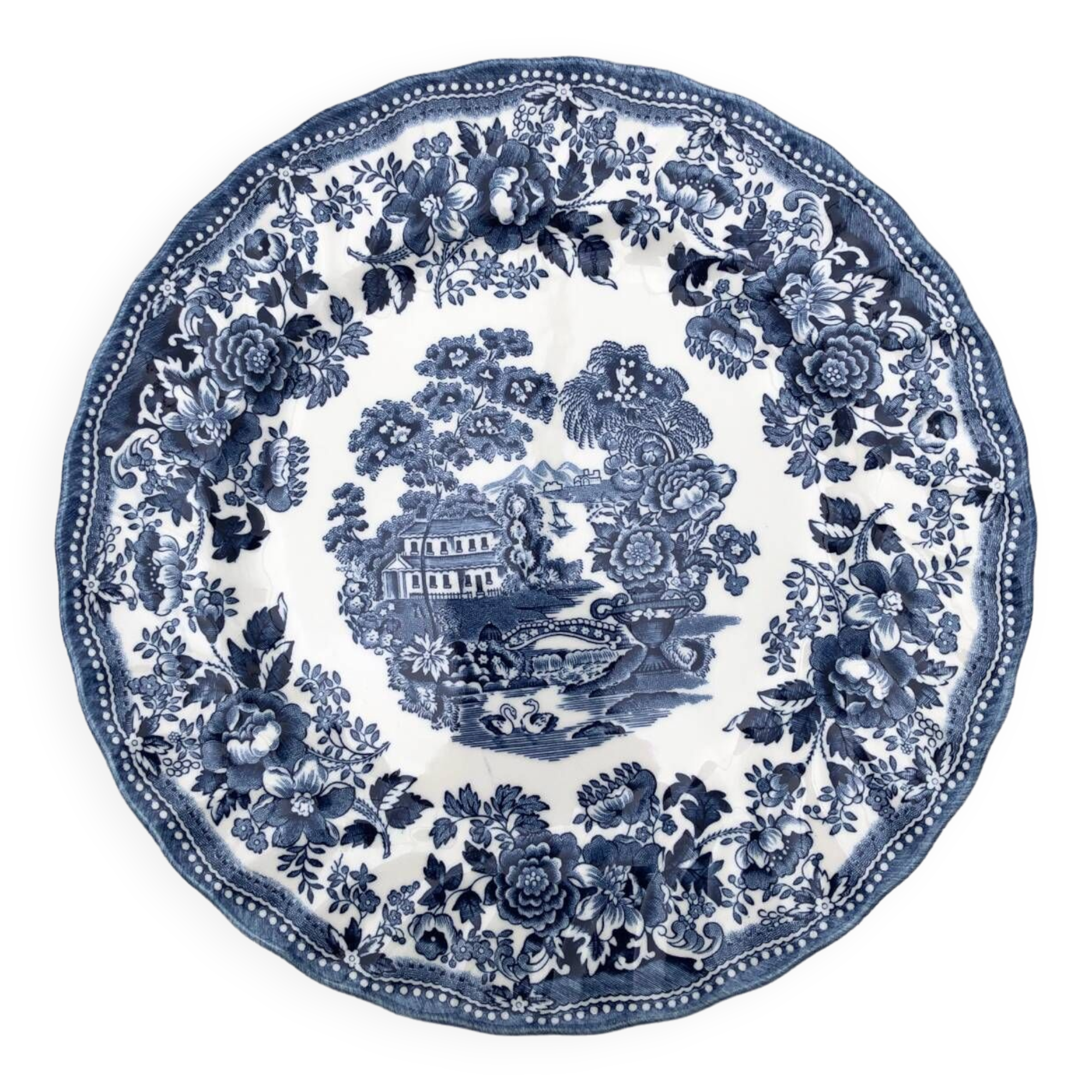 4 Churchill Cobalt Blue English Dinner Plates Made in Staffordshire England