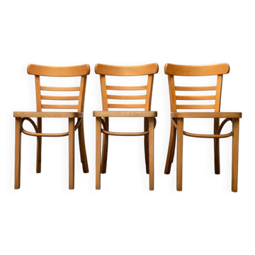 Mid-century German bentwood chairs by ZPM Radomsko for Mobilair, 1950s, set of 3.
