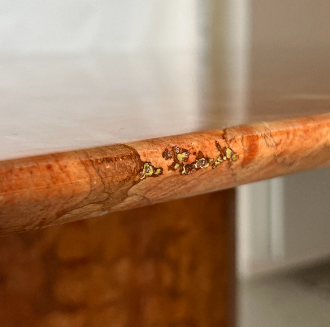 Dining table in vintage alicante red marble