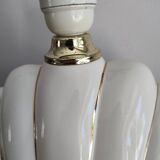 Ceramic and gold metal shell lamp base - vintage